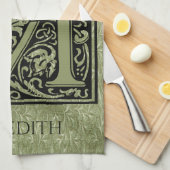 Letter M First Letter Monogram Gepersonaliseerd Theedoek (Quarter Fold)