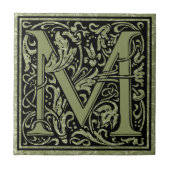 Letter M First Letter Monogram Tegeltje (Voorkant)