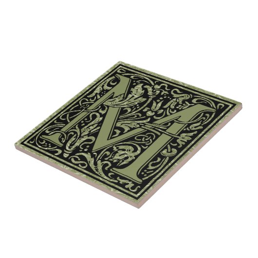 Letter M First Letter Monogram Tegeltje (Zijkant)