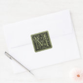 Letter M First Letter Monogram Vierkante Sticker (Envelop)