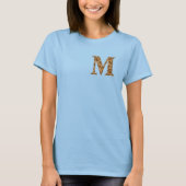Letter M First Name Monogram Initiaal Leopard Prin T-shirt (Voorkant)