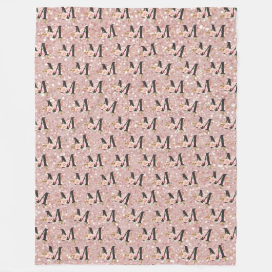Letter M Fleece Deken (Voorkant)