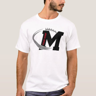 Letter M Football Logo Aangepast Football Ontwerp  T-shirt