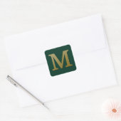 Letter M Gold Square Sticker (Envelop)