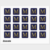 Letter M Gold Square Sticker (Vel)