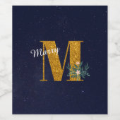 Letter M Golden monogram Wijn Etiket (Enkel label)