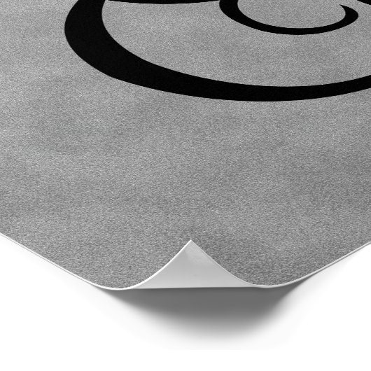 Letter M, Gothic Monogram Black Poster (Hoek)