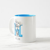 Letter M Hondenalfabet Monogram Koffie Mok (Voorkant links)