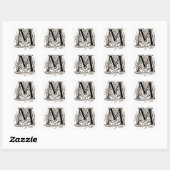 Letter "M" in bruin - Sticker (Vel)