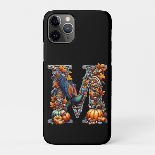 Letter m in Thanksgiving-stijl Case-Mate iPhone Case (Achterkant)
