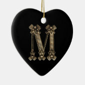 Letter M Initiaal Heart Shaped Ornament (Rechts)