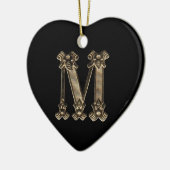 Letter M Initiaal Heart Shaped Ornament (Links)