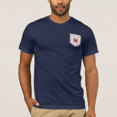 Letter M - Initiaal naam alfabet pocket side left T-shirt (Voorkant)