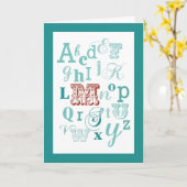 Letter M Initiaal Name Alphabet Birthday Blauwgroe Kaart (Gele Bloem)