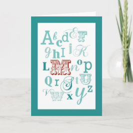 Letter M Initiaal Name Alphabet Birthday Blauwgroe Kaart