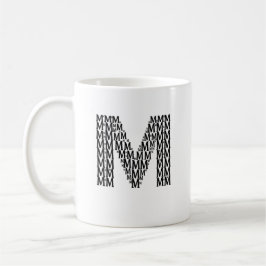 Letter M Initial Coffee Mug – Minimal Modern Style Koffiemok