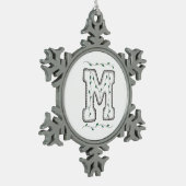 Letter M-kerstversiering Tin Sneeuwvlok Ornament (Links)