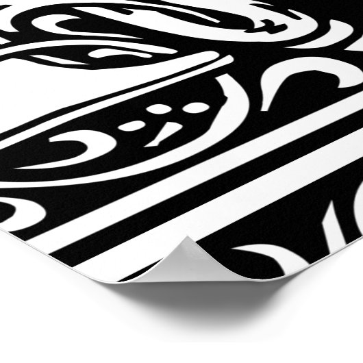 Letter M Medieval Monogram Initiaal Poster (Hoek)