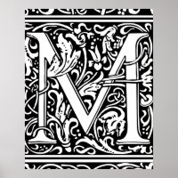Letter M Medieval Monogram Initiaal