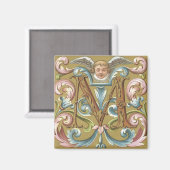 Letter M met Angel - Magnet (Voorkant / Achterkant)
