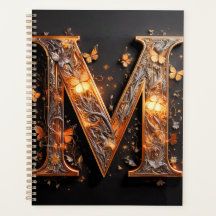 Letter (M) met bloem & vlinders