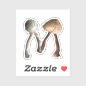 Letter M met champignons | Monogram Paddenstoelbos Sticker (Vel)