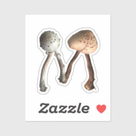 Letter M met champignons | Monogram Paddenstoelbos Sticker
