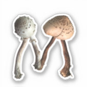 Letter M met champignons | Monogram Paddenstoelbos Sticker (Voorkant)