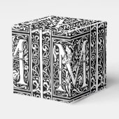 Letter M Middeleeuws Monogram Art Nouveau Bedankdoosjes (Voorkant Zijde)