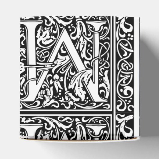 Letter M Middeleeuws Monogram Art Nouveau Bedankdoosjes (Bovenkant)