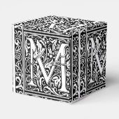 Letter M Middeleeuws Monogram Art Nouveau Bedankdoosjes (Achterkant)