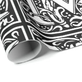 Letter M Middeleeuws Monogram Art Nouveau Cadeaupapier (Rol Hoek)