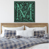 Letter M Middeleeuws Monogram Art Nouveau Canvas Afdruk (Insitu (Slaapkamer))