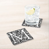 Letter M Middeleeuws Monogram Art Nouveau Kartonnen Onderzetters (Insitu)