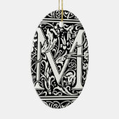 Letter M Middeleeuws Monogram Art Nouveau Keramisch Ornament (Rechts)