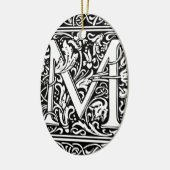 Letter M Middeleeuws Monogram Art Nouveau Keramisch Ornament (Links)