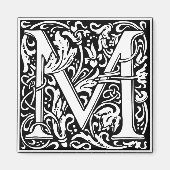 Letter M Middeleeuws Monogram Art Nouveau Magneet (Voorkant)