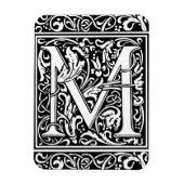 Letter M Middeleeuws Monogram Art Nouveau Magneet (Verticaal)