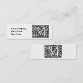 Letter M Middeleeuws Monogram Art Nouveau Mini Visitekaartje (Voorkant / Achterkant)