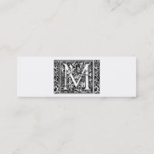Letter M Middeleeuws Monogram Art Nouveau Mini Visitekaartje (Achterkant)