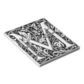 Letter M Middeleeuws Monogram Art Nouveau Notitieblok (Schuin)