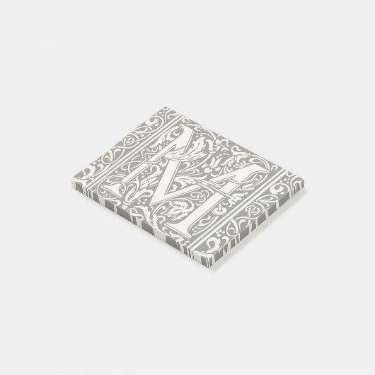 Letter M Middeleeuws Monogram Art Nouveau Post-it® Notes (Schuin)