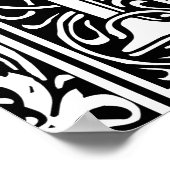 Letter M Middeleeuws Monogram Art Nouveau Poster (Hoek)