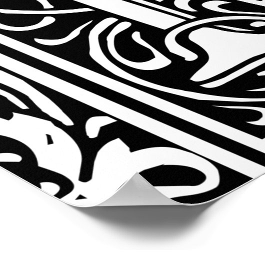 Letter M Middeleeuws Monogram Art Nouveau Poster (Hoek)