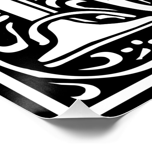 Letter M Middeleeuws Monogram Art Nouveau Poster (Hoek)