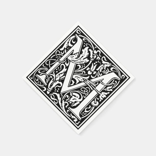 Letter M Middeleeuws Monogram Art Nouveau Servetten (Hoek)