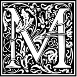 Letter M Middeleeuws Monogram Art Nouveau Staand Fotobeeldje<br><div class="desc">Dit initiaal M maakt deel uit van een complete serie door hoesje William Morris geïnspireerde typografische initialen. De zwart-witte belettering is zeer decoratief, vormgegeven naar de fancy typografie van de middeleeuwen. Schattige en trendy, dit is een chique monogram M - letter M - swirly M . Pas dit monogram aan...</div>