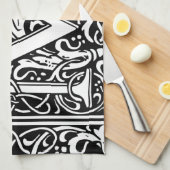 Letter M Middeleeuws Monogram Art Nouveau Theedoek (Quarter Fold)