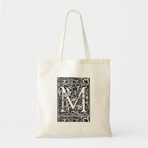 Letter M Middeleeuws Monogram Art Nouveau Tote Bag