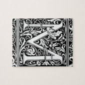 Letter M Middeleeuwse Monogram Art Nouveau Legpuzzel (Horizontaal)